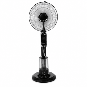 Black stand fan on a white background