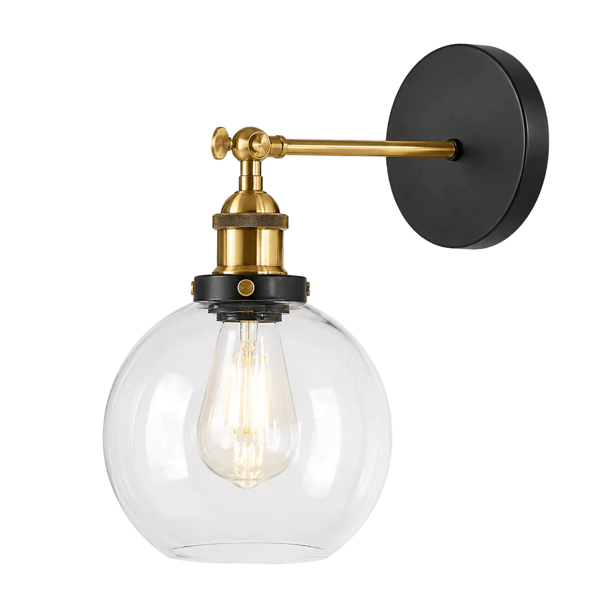 Antique Brass Glass Ball Wall Light