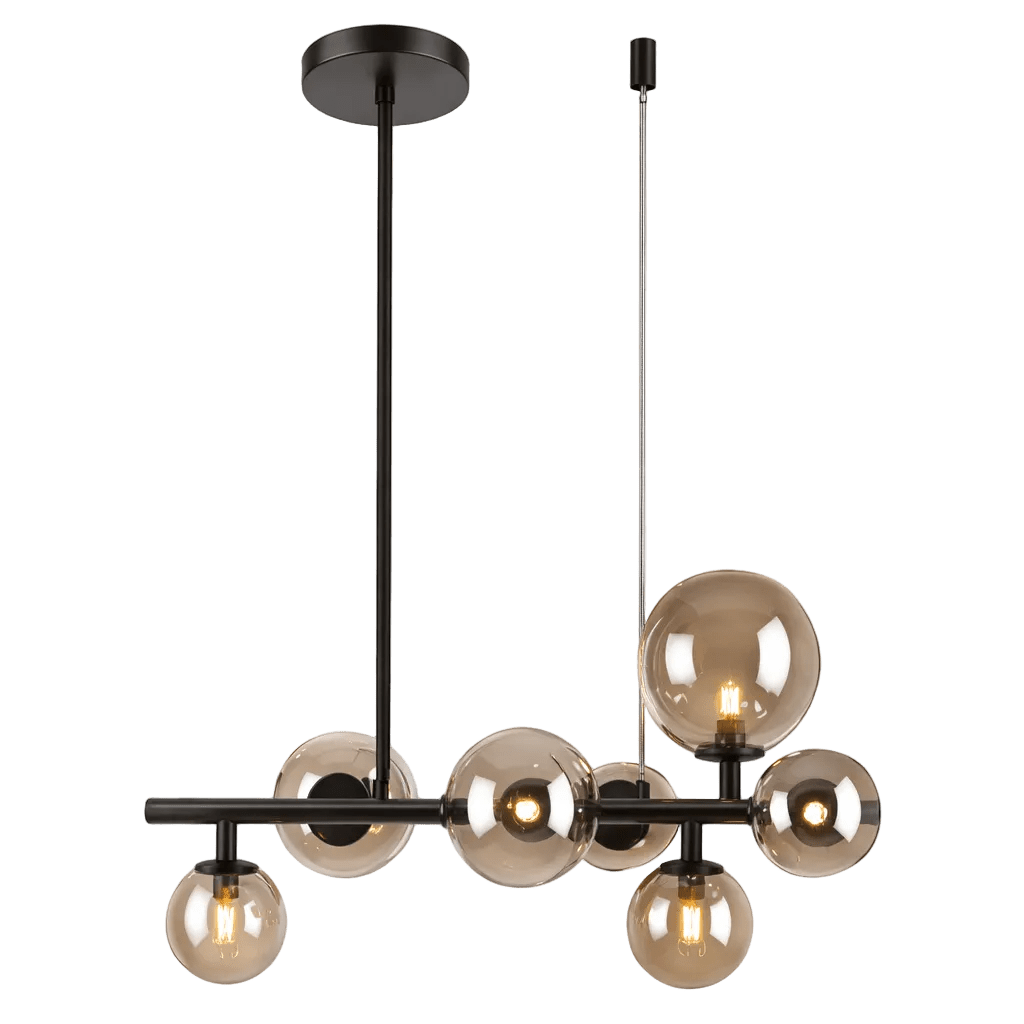 Nebula Metal Pendant with Smoke Colour Glass