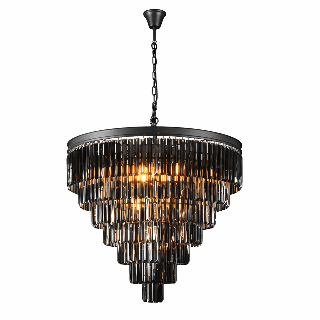 Charcoal Grey 7 Tier Crystal Chandelier