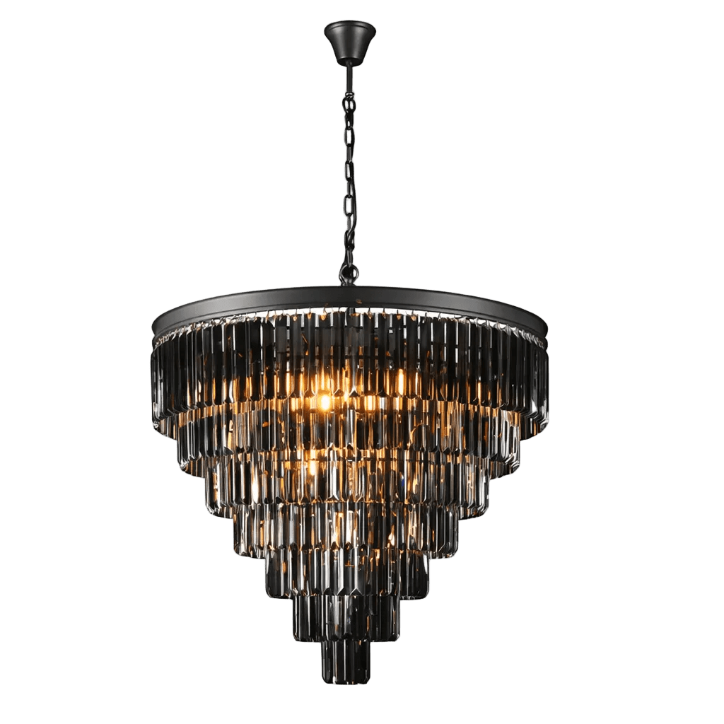 Charcoal Grey 7 Tier Crystal Chandelier