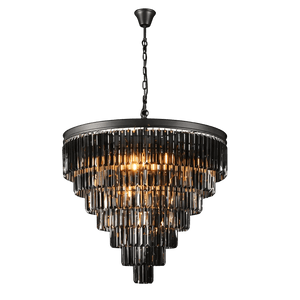 Charcoal Grey 7 Tier Crystal Chandelier