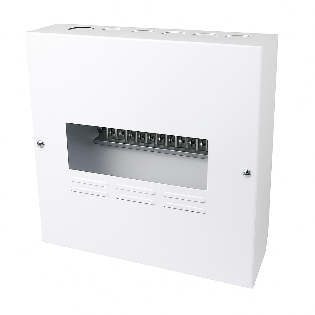 White Steel Surface Distribution Board 12-Way