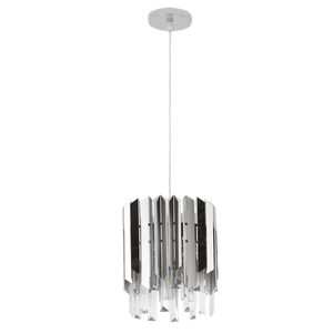 Stainless Steel and Crystal Polished Chrome Pendant Light