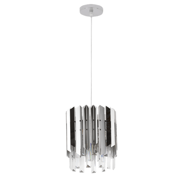Stainless Steel and Crystal Polished Chrome Pendant Light