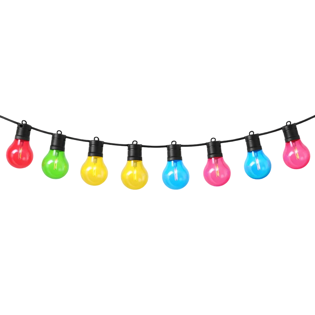 Party Lights - 5 Meter Festoon Light Cable including Bulbs - A60 Bulbs