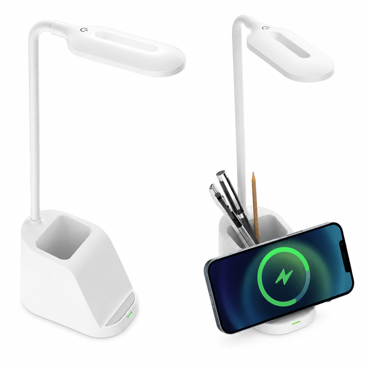 LED Table Lamp with Wireless Charging - White