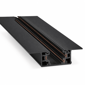 3-wire recessed track light in sleek black finish, showcasing its modern design and flexible installation.