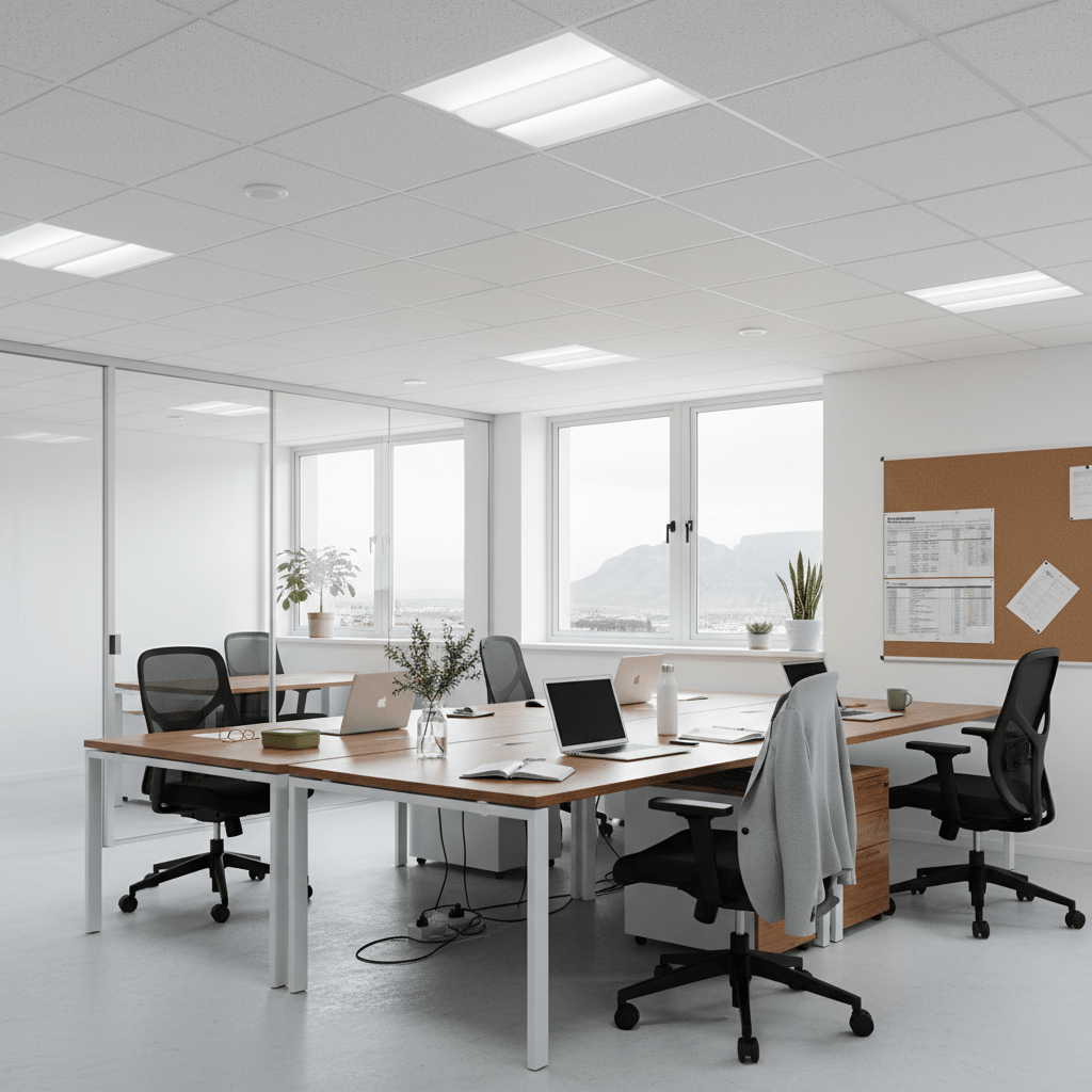 Rectangular ceiling light fixture on a white background