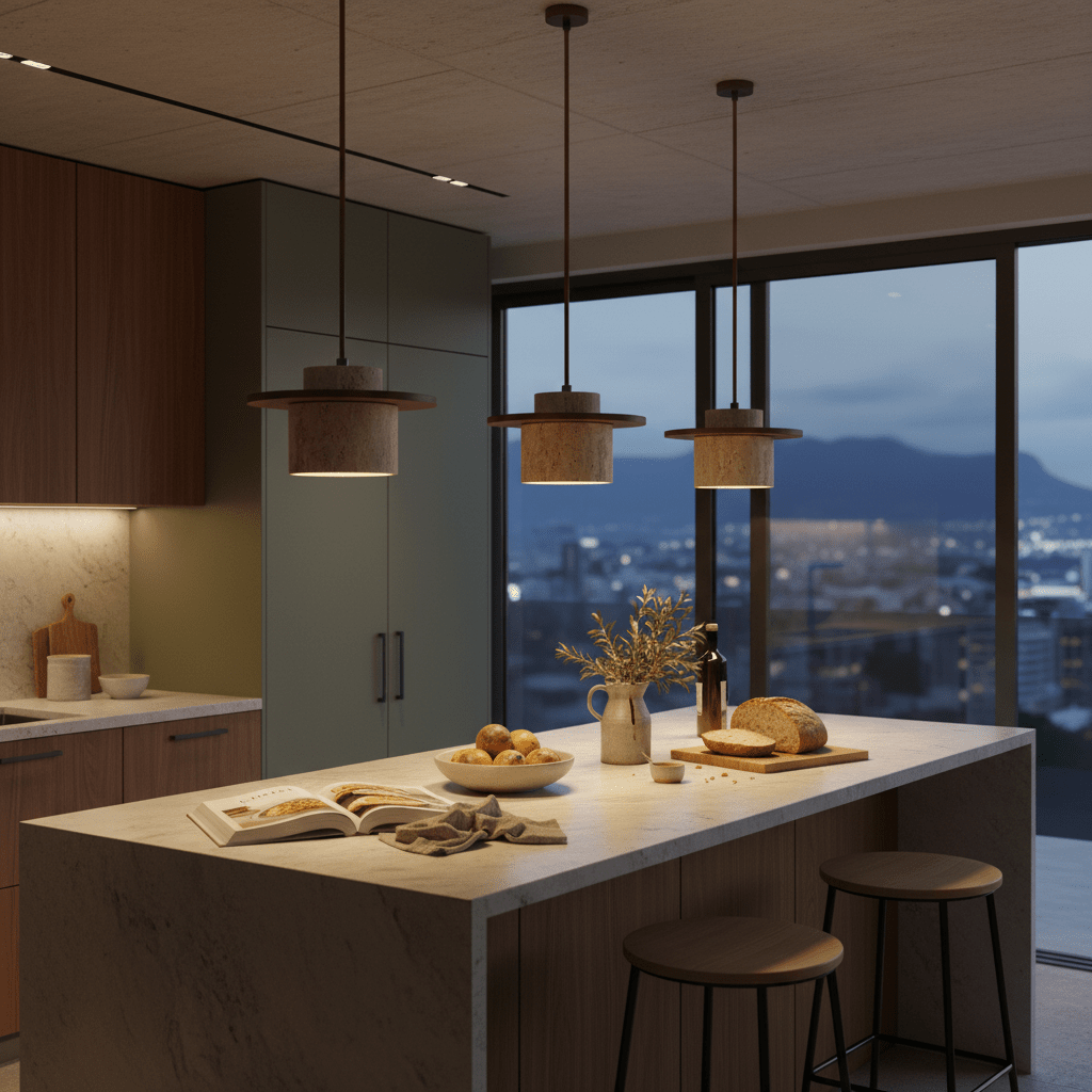 Walnut Travertine Marble Pendant Light
