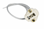 G9 connector for LED down lights, featuring a secure lamp holder with a braided wire.