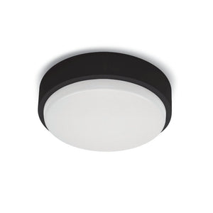 Spazio Matt Black LED Bulkhead IP65 Warm White