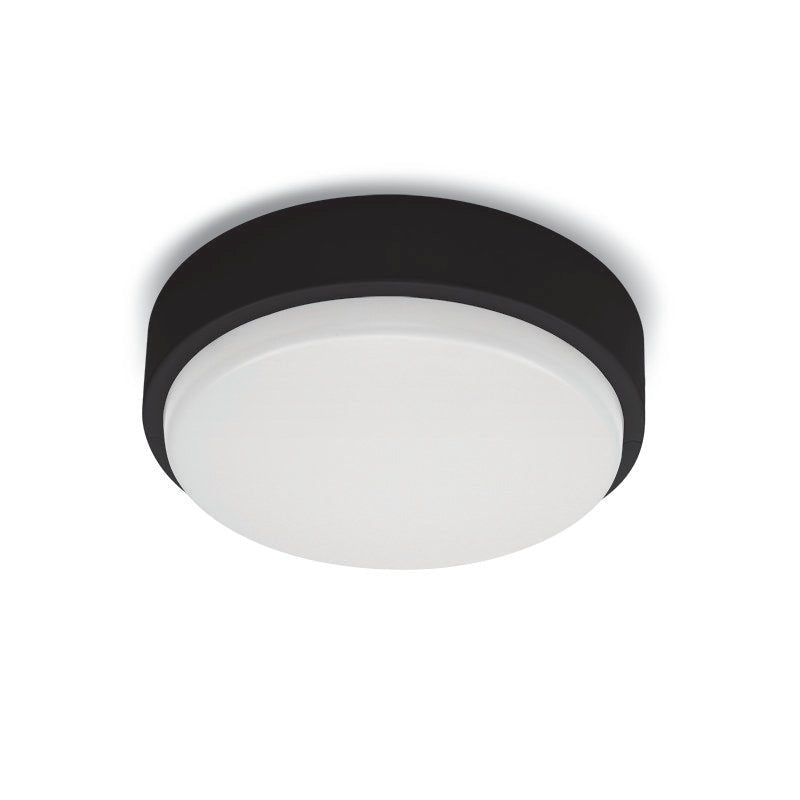 Spazio Matt Black LED Bulkhead IP65 Warm White