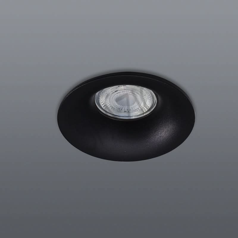 Spazio Round Matt Black Interior Downlight LED