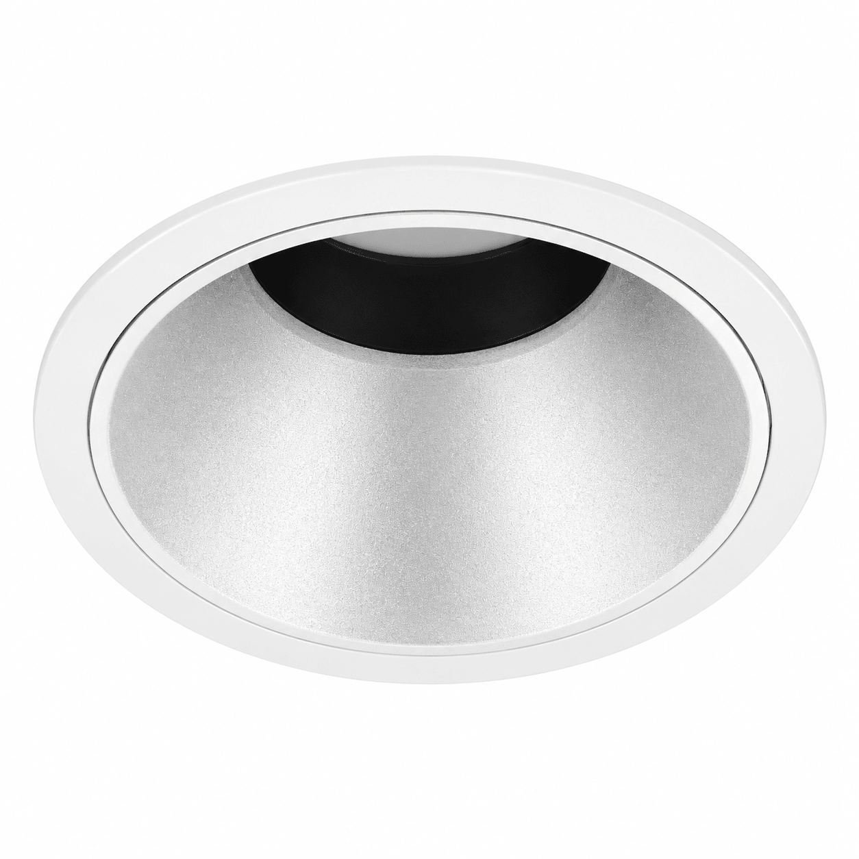 Citterio Rear Adjustable Downlight in white, showcasing a sleek design with a reflective inner surface.