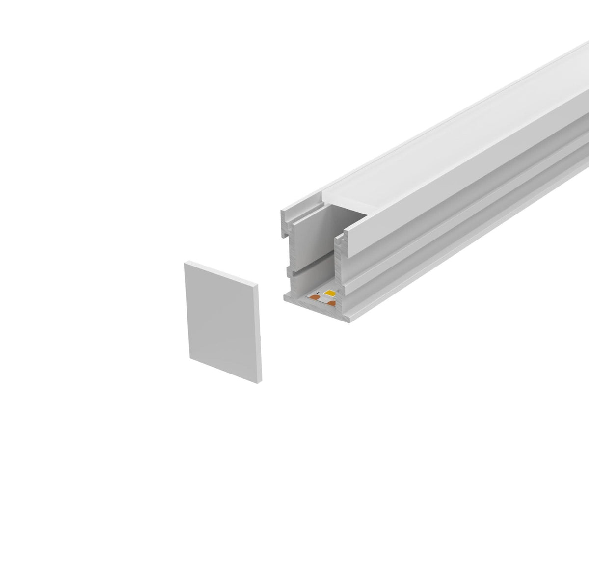 Outdoor LED Extrusion - Inground with frosted cover (3m) - End Caps (pair)