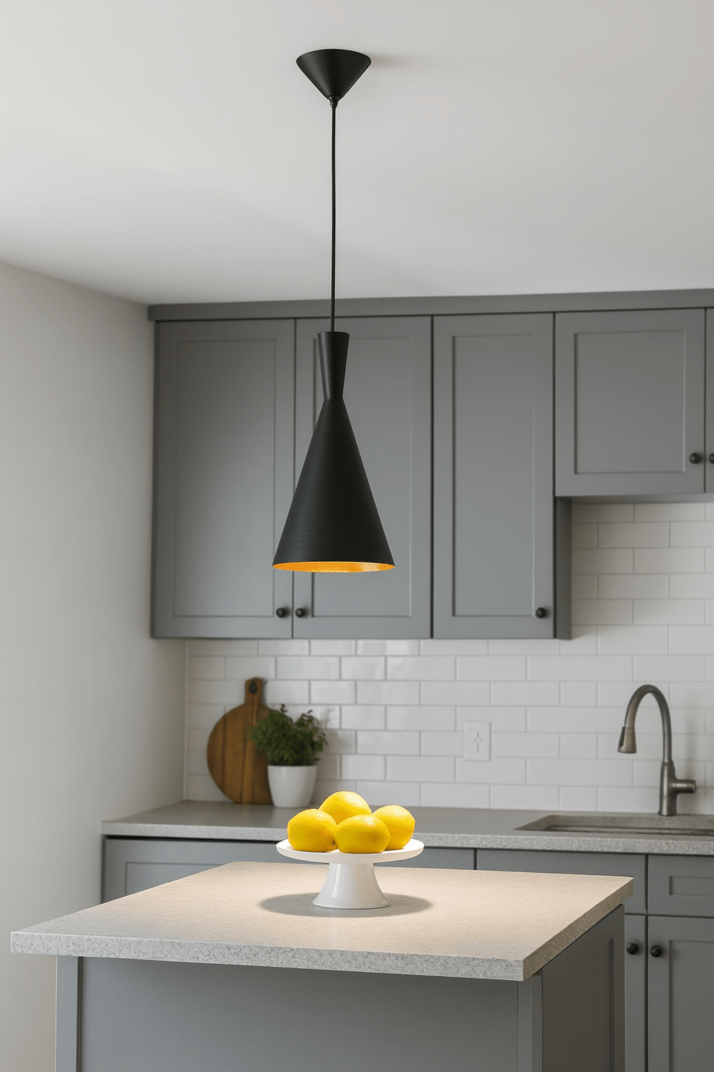 Vuvu Black and Gold Metal Pendant Light