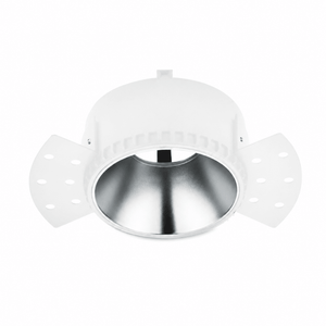 Citterio Rimless Chrome/White LED Downlight featuring a sleek rimless design and metallic interior.