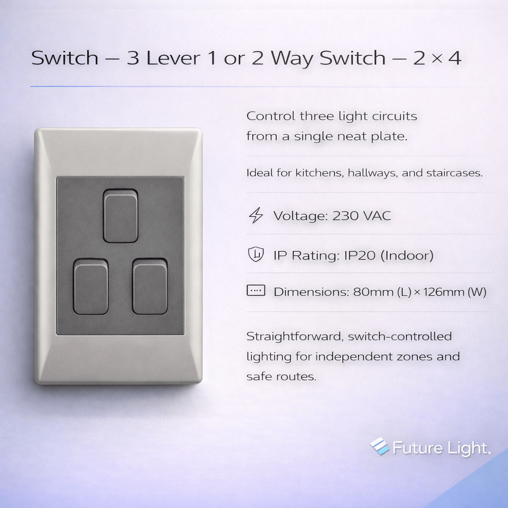 Switch - 3 Lever 1 or 2 Way Switch - 2 X 4