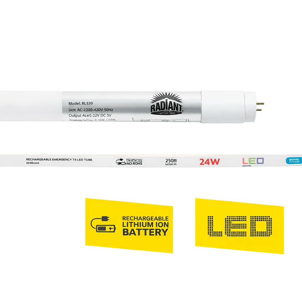 Emergency T8 LED Tube - 1500mm - 24W - 6500K Daylight