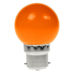 1W Orange LED B22 Golfball Bulb