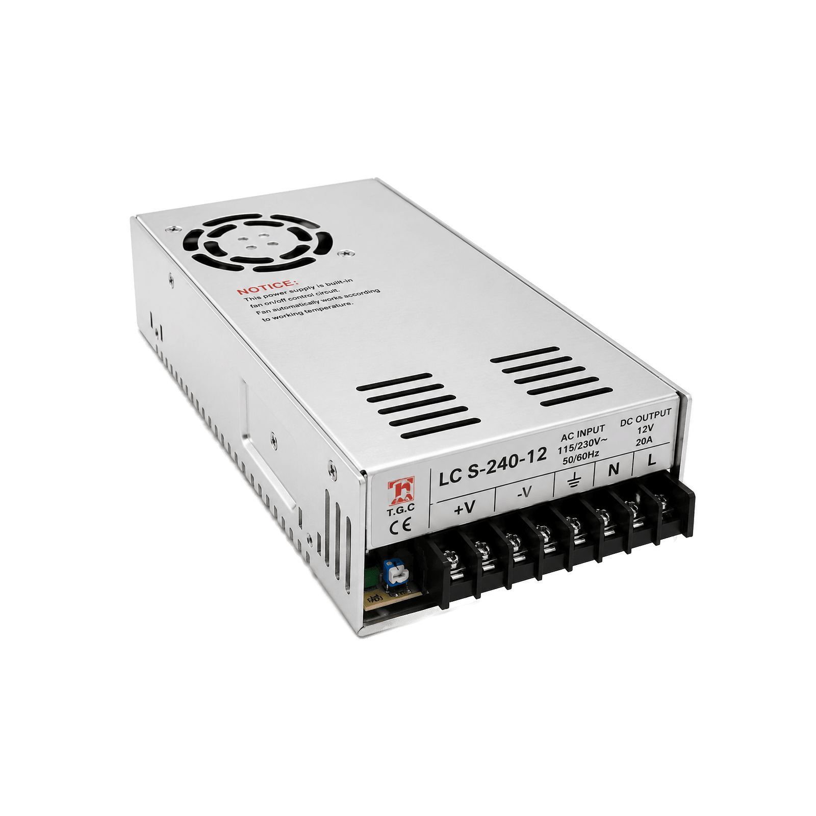 LED Power Supply - 12Vdc 240W — transparent background product image