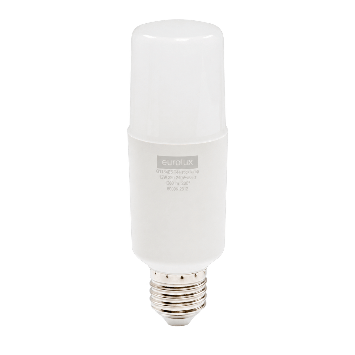 12W Stick LED Bulb – E27, 5000K Daylight, transparent background