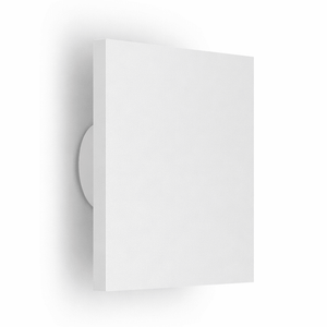 White wall-mounted light fixture on a white background
