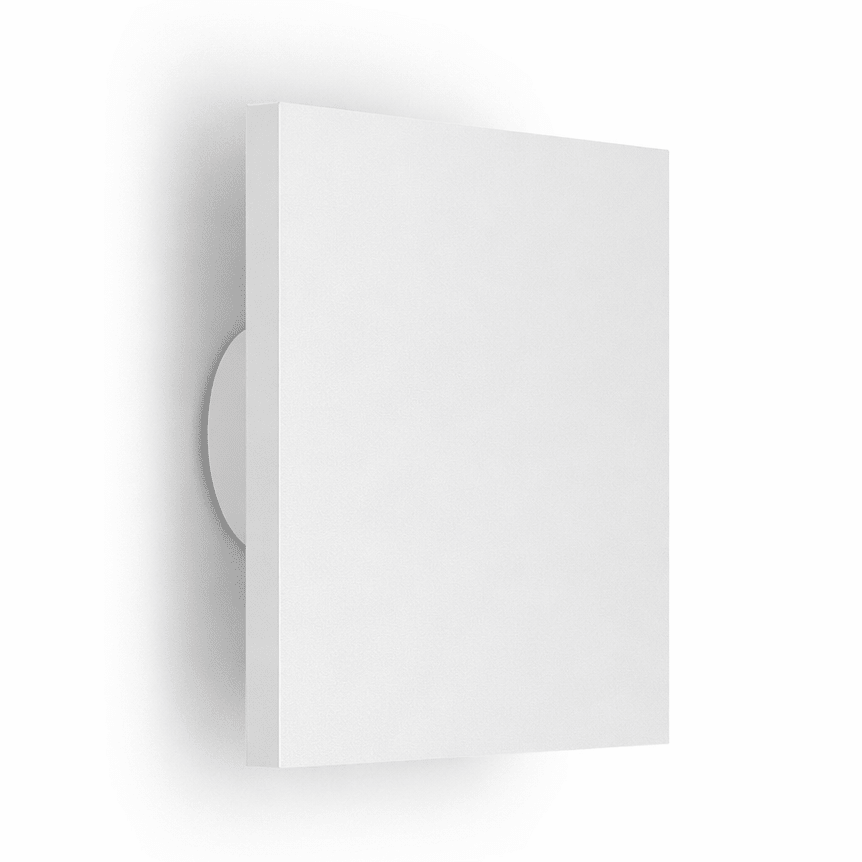 White wall-mounted light fixture on a white background