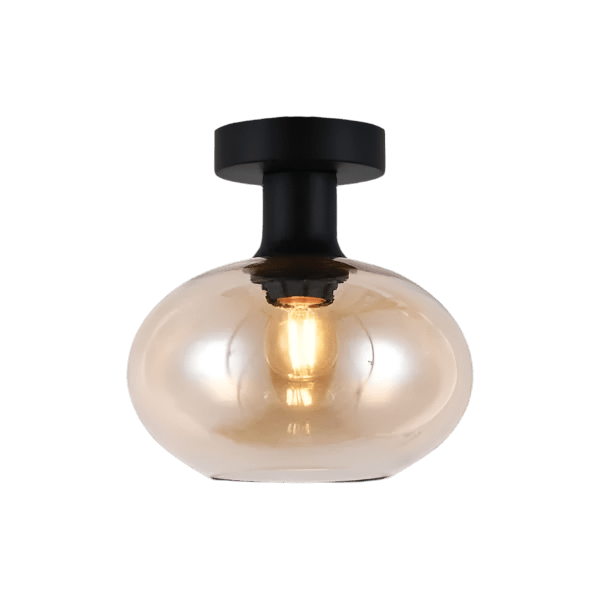 Amber Glass Orb Ceiling Light