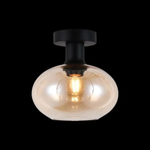 Amber Glass Orb Ceiling Light Indoor Use