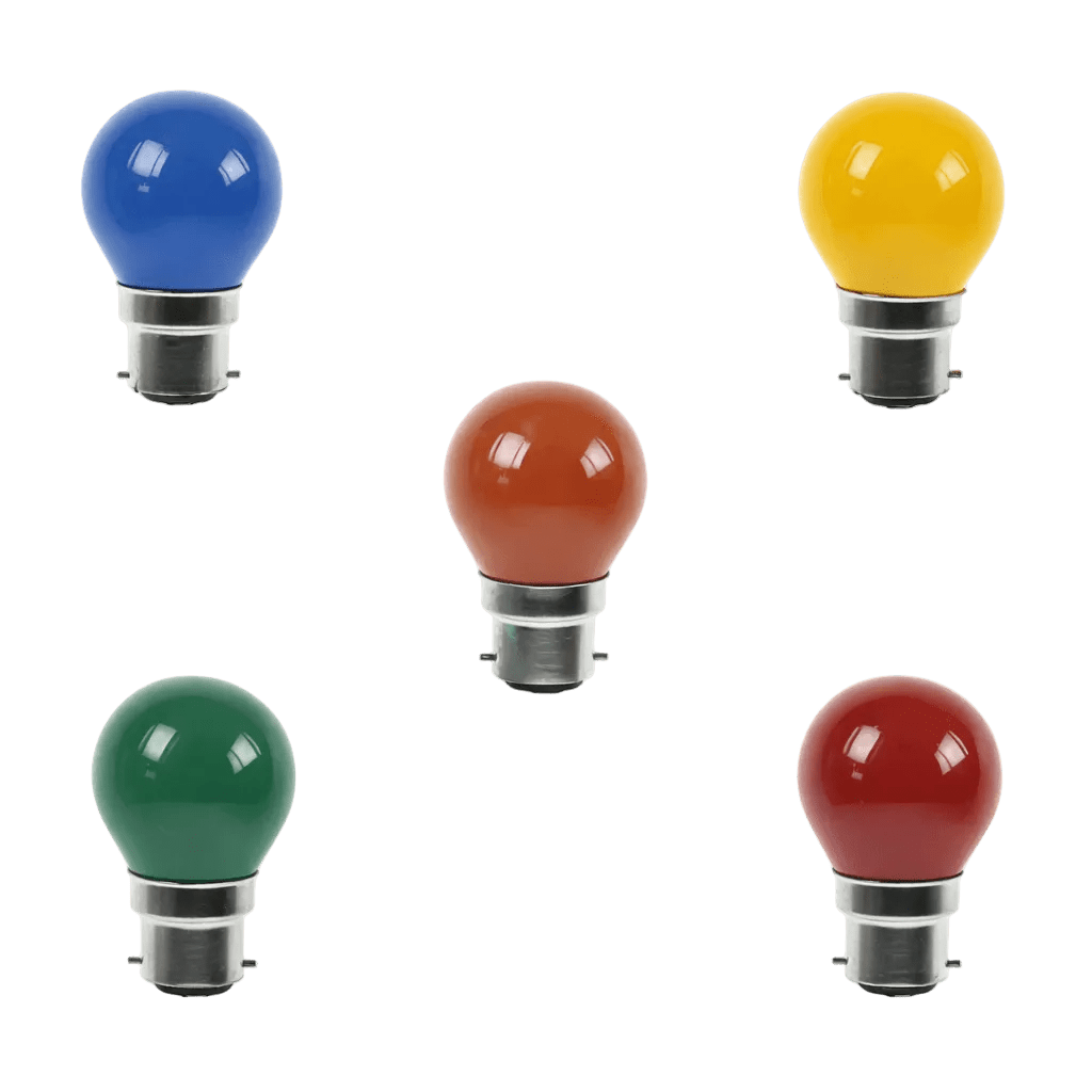 1W Golf Ball LED Bulb - B22 - Mixed Colour 5 Pack