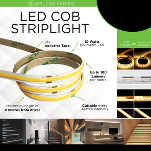 IP20 Seamless 24V COB Strip Light - Future Light - LED Lights South Africa