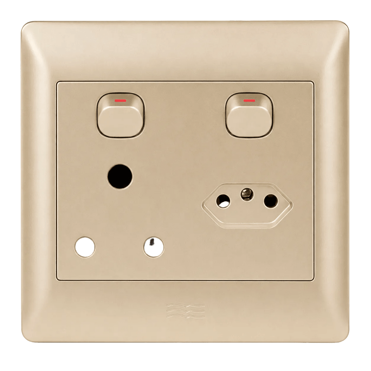 Champagne 1 x 16A, 1 x Euro Switched Socket