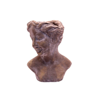 Small Grey Cement Female Bust Planter product image
