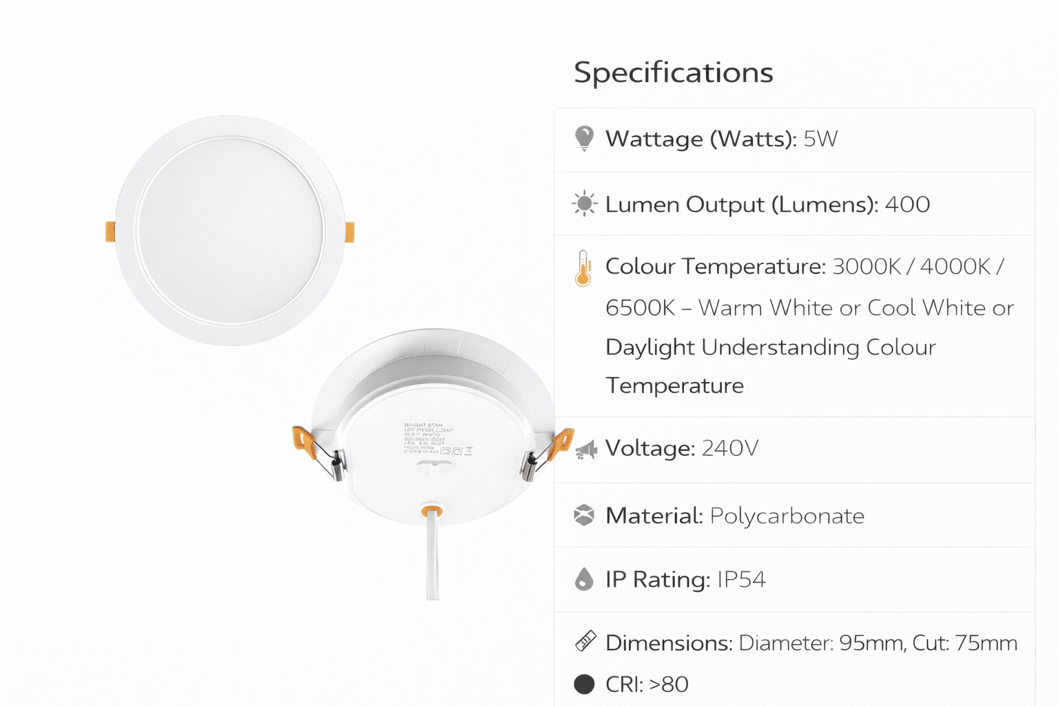 LED Downlight - 5W Round CCT IP54