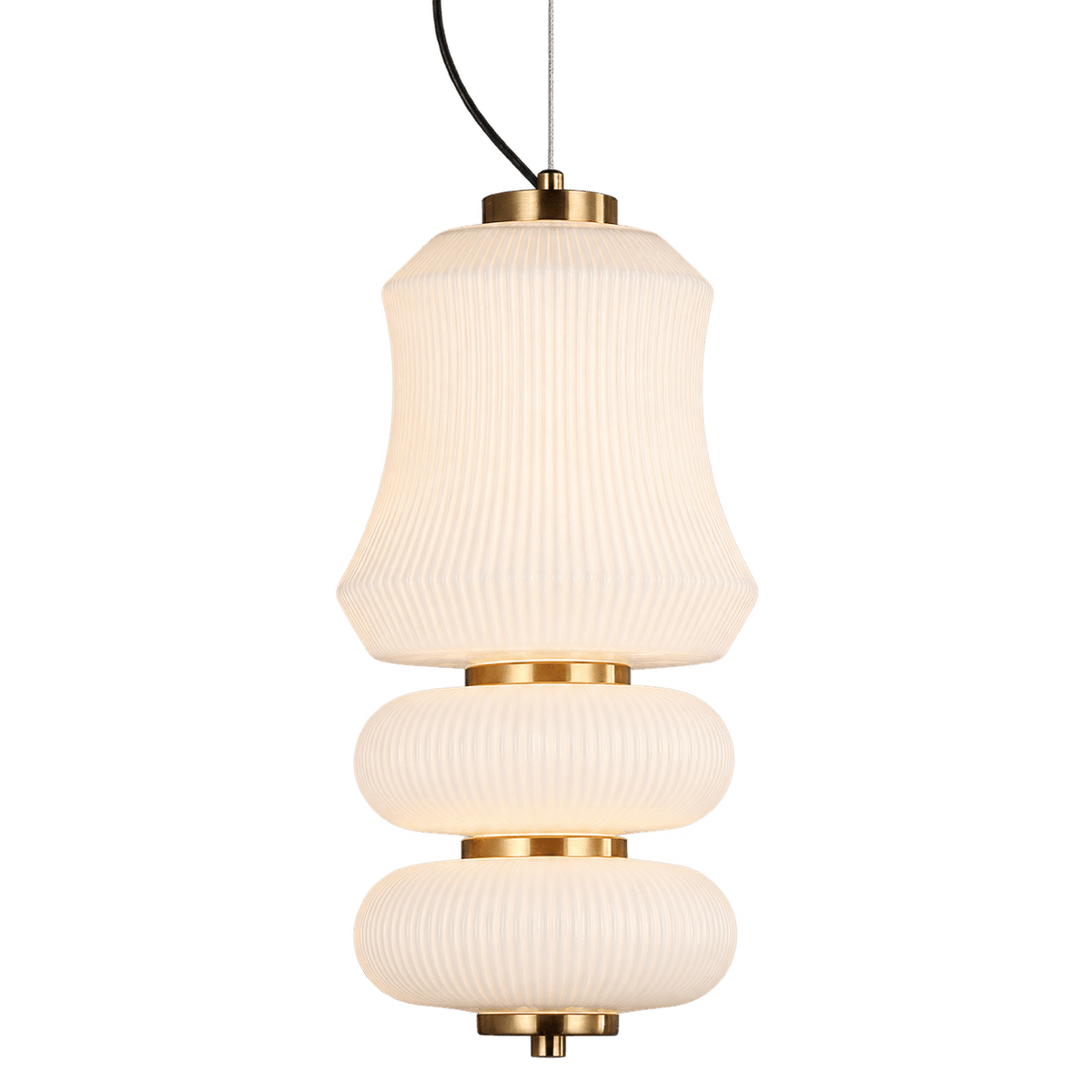 Eclair 3 Pendant Light - 15W, Black, White – transparent background