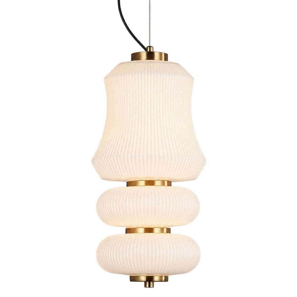 Eclair 3 Pendant Light - 15W, Black, White – white background
