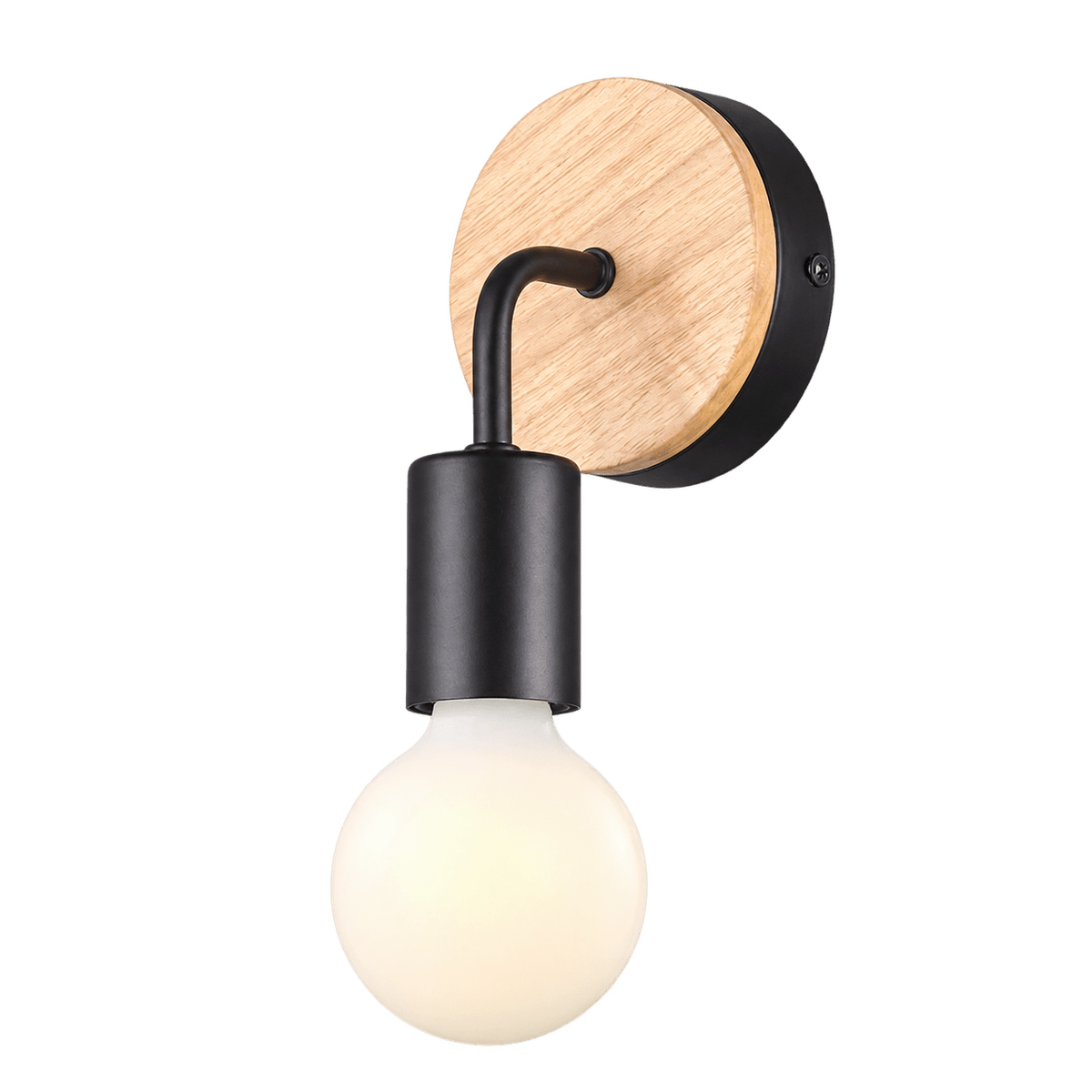 Essence Black / Wood Wall Light - E27, IP20 – transparent background