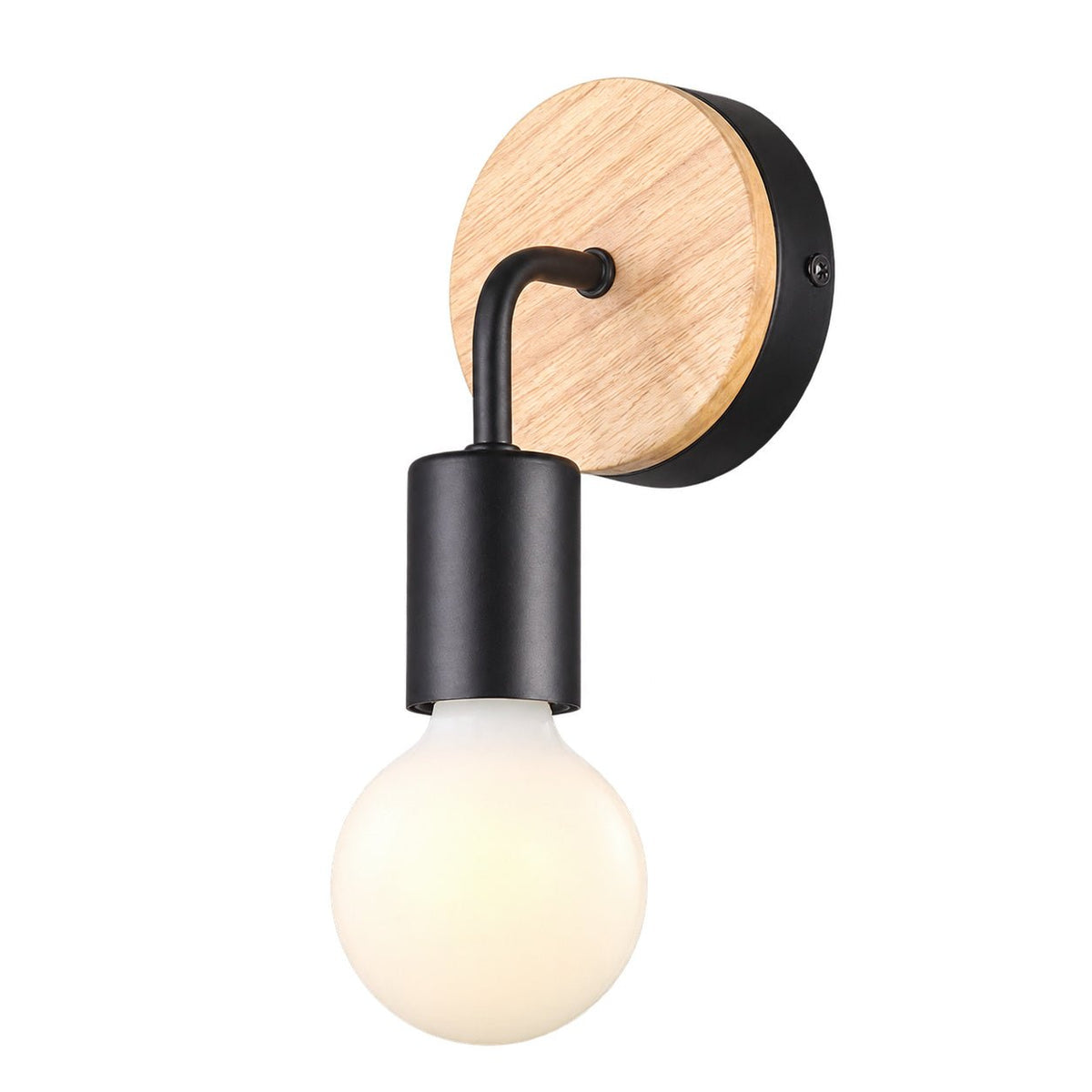 Essence Black / Wood Wall Light - E27, IP20 – white background