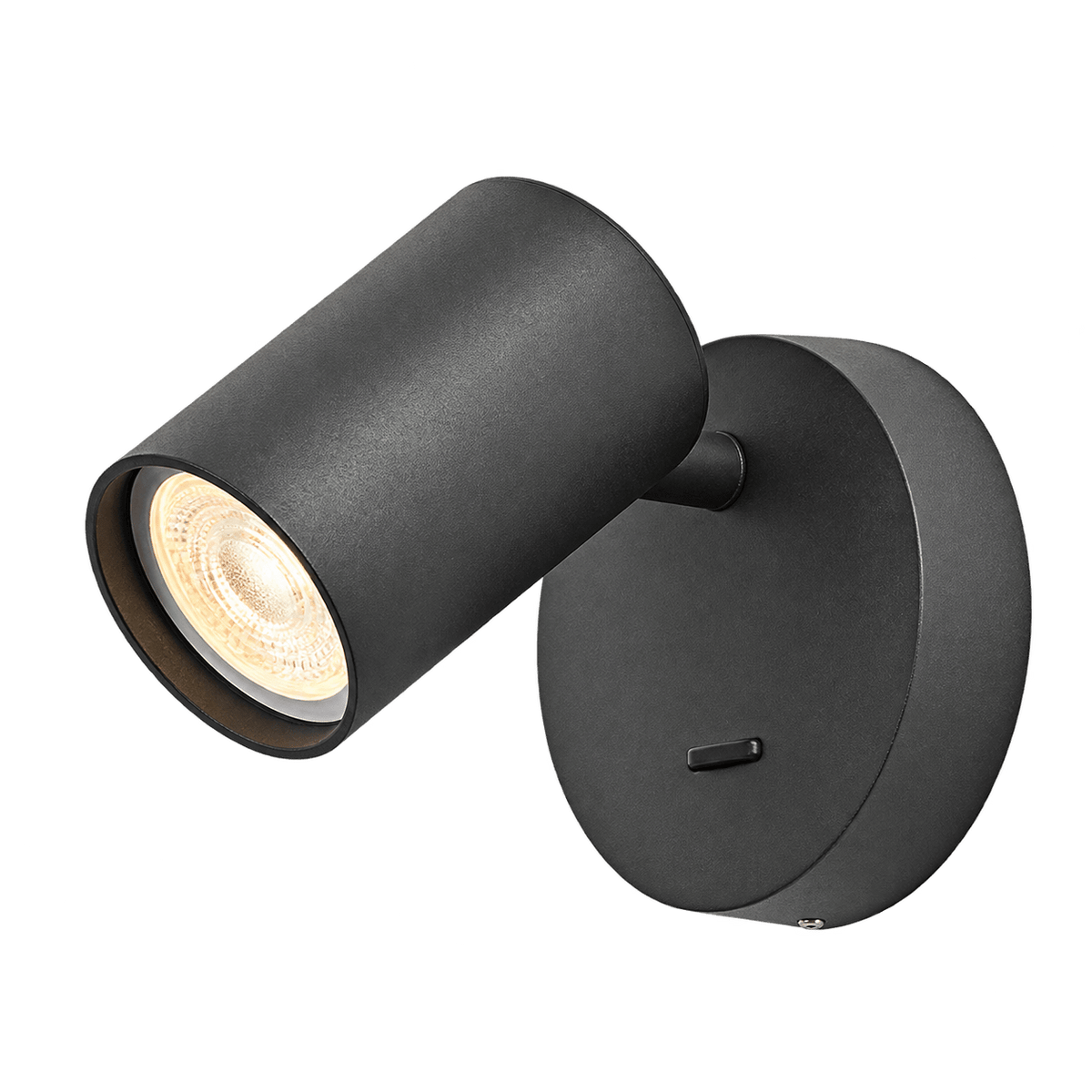 Focus Black GU10 Wall Light - IP20 – transparent background