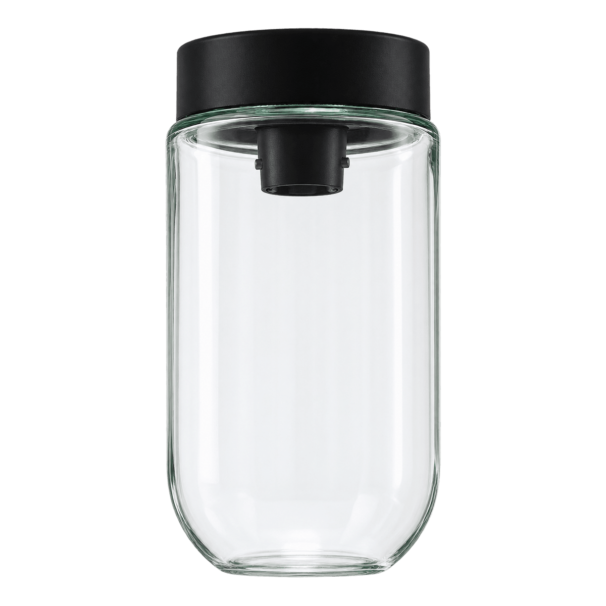 Black Watertight B22 Jam Jar Fitting - IP44 - transparent background
