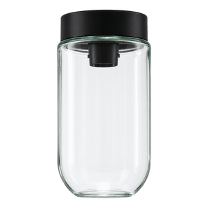 Black Watertight B22 Jam Jar Fitting - IP44 - transparent background