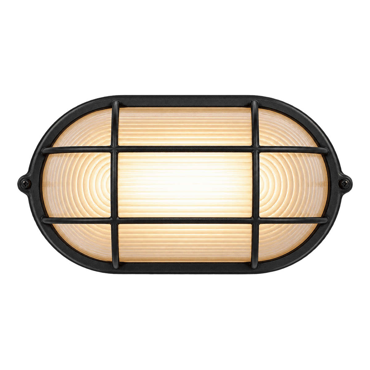 Black Oval R7s Braai Bulkhead Light - IP44, 275mm - transparent background