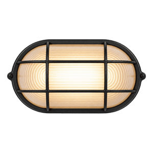 Black Oval R7s Braai Bulkhead Light - IP44, 275mm - transparent background