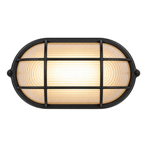 Black Oval R7s Braai Bulkhead Light - IP44, 275mm - white background