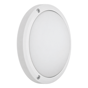 White ABS Opal E27 Bulkhead Light - IP44, 270mm - transparent background