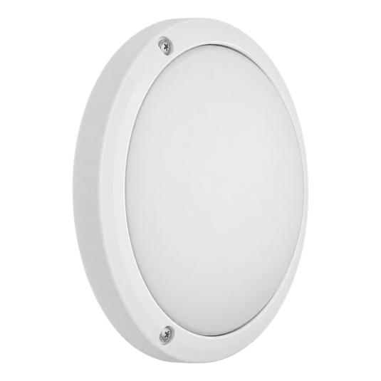 White ABS Opal E27 Bulkhead Light - IP44, 270mm - transparent background