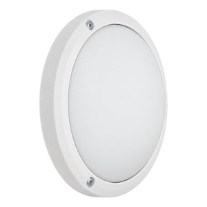 White ABS Opal E27 Bulkhead Light - IP44, 270mm - white background