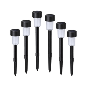 Black Solar Garden Spike Light - 6 Pack - transparent background